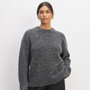 EVERLANE Confetti Crew Charcoal Gray Merino Wool Sweater Medium